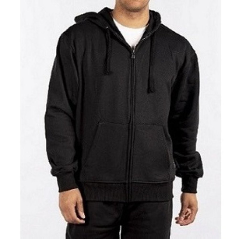🆕 FLEECE FULL ZIP-UP HOODIE JACKET - BLACK - MEN